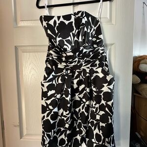 David's Bridal Strapless Black and White Dress